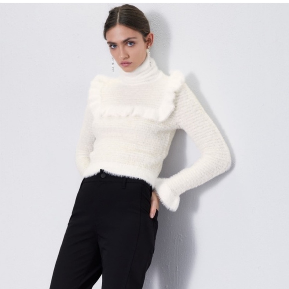Zara White Cowl Neck Sweater